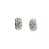 14k White Gold 1.00ct G SI1 Round Diamond Pave Huggies Earring 7.5 gram 8mm 1/2 ich